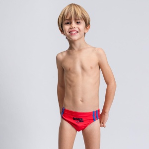 Slip înot pentru băieți, Spider-Man, design roșu cu dungi albastre laterale