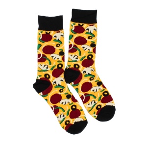 Șosete Funny Pizza NomNom Socks – Șosete Amuzante Unisex, Mărime Universală, Cadou Original