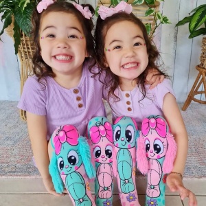 Șosete lungi colorate Madmia pentru fete Bunny toddler 3-5 ani