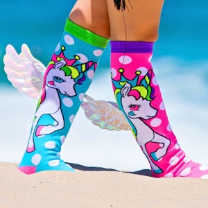 Șosete lungi colorate Madmia pentru fete Flying Unicorn 6-99 ani - Img 1
