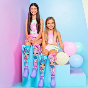 Șosete lungi colorate Madmia pentru fete LOL BonBon Dawn 3-5 ani
