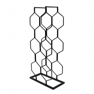 Suport 8 sticle metal 23x11x48cm negru