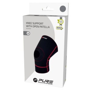 Suport pentru Genunchi cu Deschidere pentru Rotulă – Pure 2 Improve | Mărimea M | Neopren Negru