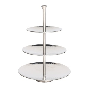 Suport servire cu 3 nivele Excellent Houseware, metal, 25x36.5 cm, argintiu