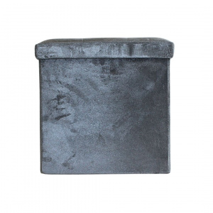 Taburet cu spațiu depozitare 38x38x38 cm catifea gri