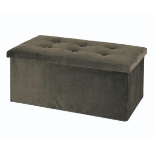 Taburet cu spațiu depozitare 76x38x38 cm catifea maroniu
