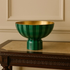 Tavă înaltă, din metal, Pip Studio, Stripes Green, 30x30x20cm, colecția Others