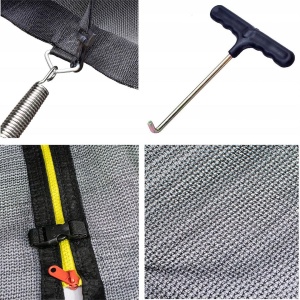 Trambulină de grădină Jumi, MOTION, 240 cm, cu plasă de protecție și scară, culoare negru