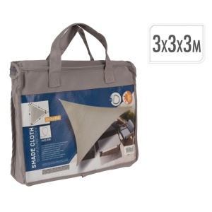 Pânză de umbrire triunghiulară 3x3x3 m, taupe, cu protecție solară UPF 50+