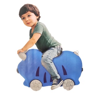 Troller Copii Tip Elefant Albastru – Valiză Ride-On, Cabin Approved, 52x21x32 cm