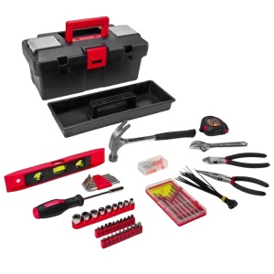 Trusă de unelte universală 152 piese FX Tools – Set complet în cutie compactă și durabilă, negru & roșu