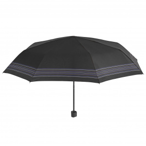 Umbrelă barbati MINI manuală Perletti dungi negru-albastru - Img 1