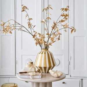 Vaza decorativă, din metal, Pip Studio, White-Gold, 35 cm, colecția Royal Dot Delight