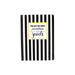 Agenda cadou pentru femei Nekupto – „You Are Far More Precious Than Jewels”, 80 file, design elegant alb-negru