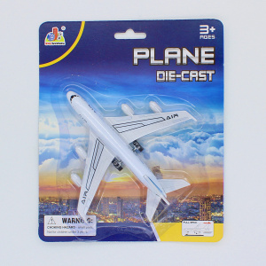 Avion alb de jucărie sistem pull-back