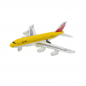 Avion galben de jucărie sistem pull-back