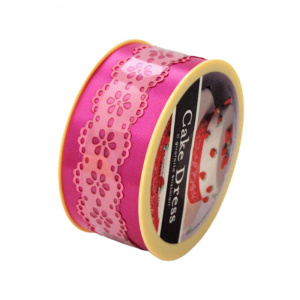 Bandă decorativă Cake Dress pentru torturi și prăjituri, 4.5cm x 15m, model dantelat, Splendor ciclam