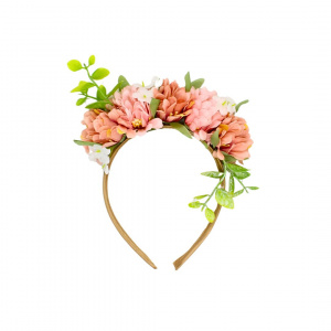 Bentiță păr culoarea crem cu floricele