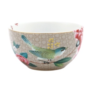 Bol din porțelan, Pip Studio, Khaki, 12 cm, colecția Blushing Birds