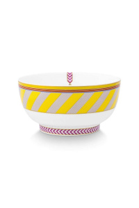 Bol din porțelan, Pip Studio, Stripes Yellow, 15.5cm, colecția Pip Chique