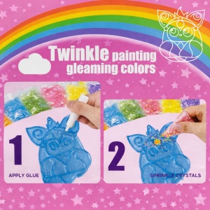 Breloc DIY Genie Pets – Twinkle Painting cu cristale colorate, Activitate creativă pentru copii 3+, Whimsy Workshop