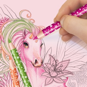 Caiet de schițe creativ, Forest Nebulous Horses, Nebulous Stars - 250 stickere, 80 șabloane, 12 creioane colorate și 35 pagini de schițe