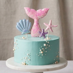 Cake Topper tort model coadă sirenă ciclam
