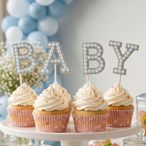 Cake Topper tort model litere bleu