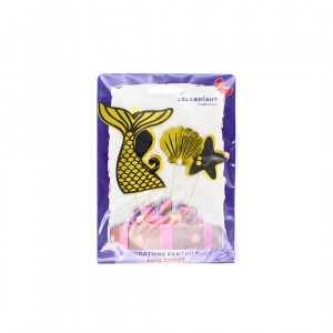 Cake Topper tort Scoică aurie cu perlă - Img 2