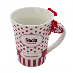 Cană din porțelan personalizată Nadia