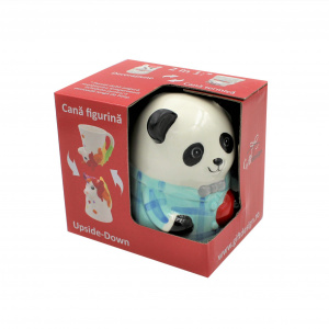 Cană figurină upside-down "Ursuleț panda bleu" - Img 1