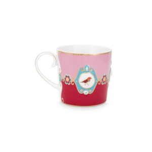 Cană porțelan, Pip Studio, Red and Pink, 150ml, colecția Love Birds