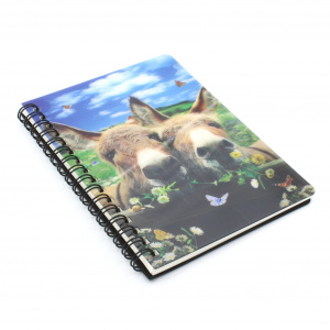 Carnețel zoo cu spirală 3D "LiveLife - Donkeys"