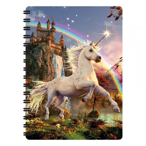 Carnețel zoo cu spirală 3D "LiveLife - Unicorn evening star"