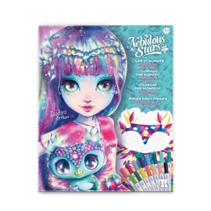 Carte de colorat, pe numere, Nebulous Stars, model Mystery