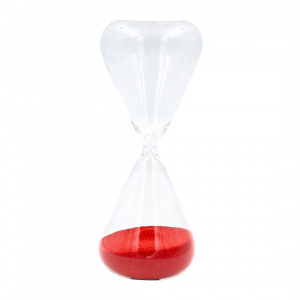 Clepsidră 20 minute cu nisip roșu 20x8cm