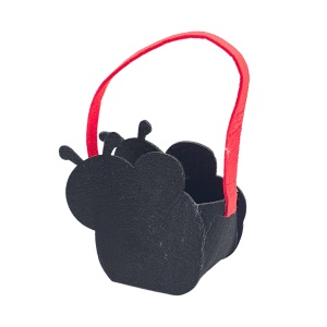 Coșuleț decorativ, pentru Paște, din fetru, model gărgăriță, 14 cm