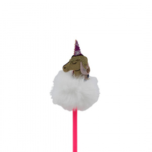 Creion figurină Unicorn crem puf alb 26cm - Img 1