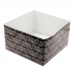 Cutie de cadou cu tissue paper, fundita decorativa si minifelicitare, XL - Brown