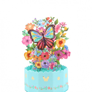 Decorațiune din hârtie Magic Pop-Ups Fluture cu flori - Img 2