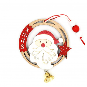 Decorațiune din lemn - snow circle xmas - Santa