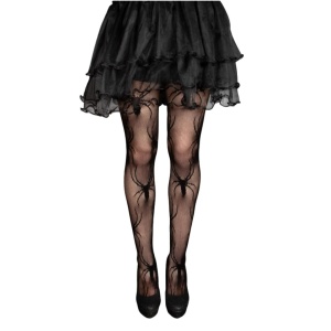 Dres de Halloween, pentru fete, model cu păianjeni, culoarea negru, one size
