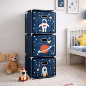 Dulap modular 3 rafturi și 3 cutii depozitare Space