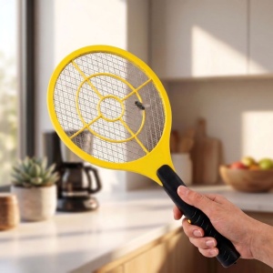 Electric insect swatter, 16 x 45 cm, yellow