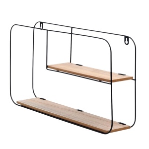 Etajeră metalică de perete cu 2 polițe MDL, 52X10.5X29 cm