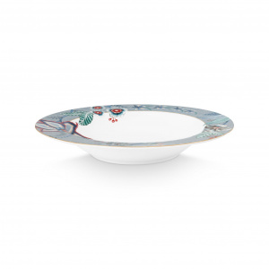 Farfurie adâncă din porțelan, Pip Sudio, Bleu, 21.5cm, colecția Flower Festival - Img 2