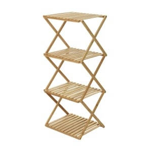 Raft pliabil din lemn de bambus, cu 4 polițe, 40x33.5x93.5 cm