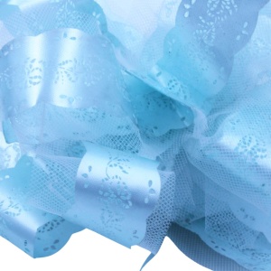 Fundă nuntă cu autoformare tulle 20cm albastru