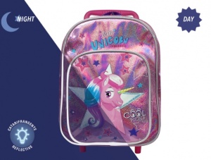 Ghiozdan troller, Perletti, model Unicorn, 36 cm, colecția Cool Kids