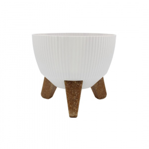 Ghiveci elegant cu trei picioare, H&S Collection, culoare alb, diametru 19 cm